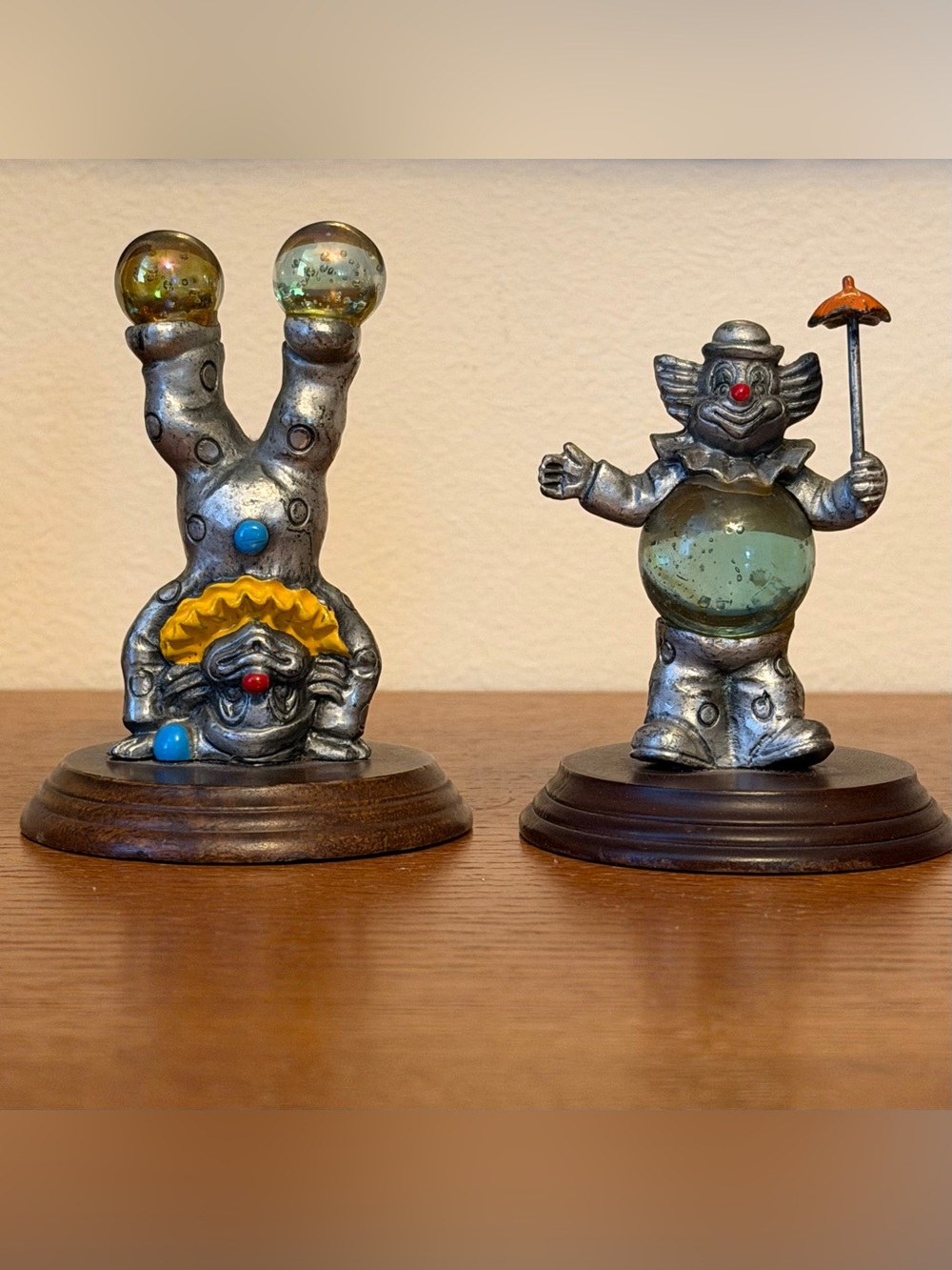George Good Pewter Clown Vintage Figurines Set of Two